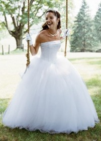 Style NT8017 (Strapless Tulle Ball Gown with Beaded Satin Bodice) Davids Bridal
